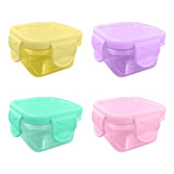 Set 4 Pcs Mini Topper Recipiente Hermetico Cocina 8cm X 8 Cm