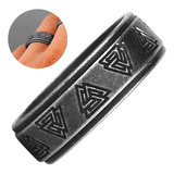  Anillo Valknut Vikingo Color Plata Acero Inoxidable Hombre