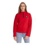 Polar Mujer Microfleece Quarter Zip Rojo Cat