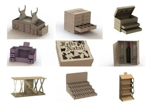 Vectores Corte Laser Mdf Cnc Cajas Variadas Pack 1