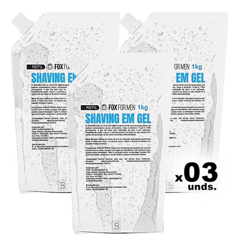 Refil Shaving Gel Para Barbear Facilita O Deslize Da Lâmina