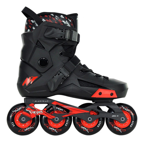 Patins Revolt Traxart Preto/preto C/freio Universal + Brinde