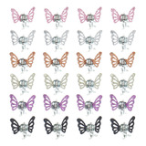 Pinzas Pequeñas Para Pelo Con Forma De Mariposa, 24 Unidades