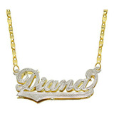 Pyramid Jewelry Collar Con Nombre En 3d De Doble Placa Perso