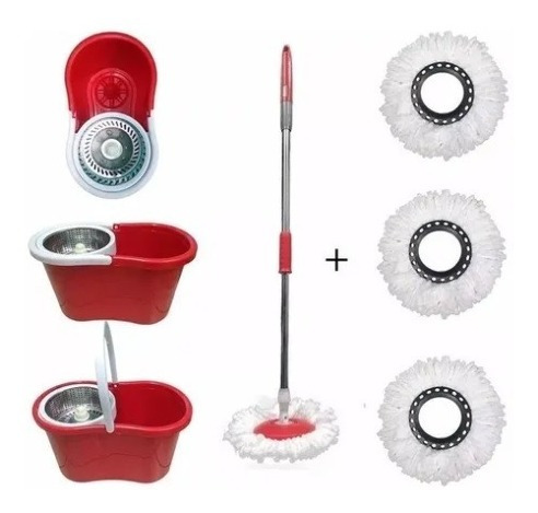 Spin Mop Magic Mop Centrifuga 4 Refil Microfibra Vassoura