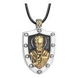 Collar Amuleto Proteccion San Nicolas Nicholas Acero Hombre