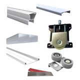 Kit Frente Placard Corredizo Aluminio D52 Eco 4mts 2 Puertas