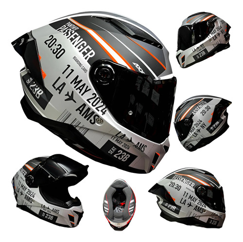 Casco Moto Axxis Gris Mate Hawk Panther Passenger Ece 2206 | Meses sin interés