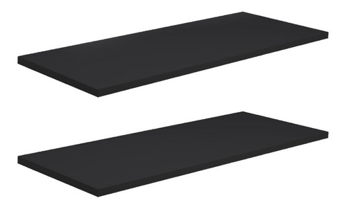  2 Prateleiras 90x25 Preto Nicho Mdf Grátis Suportes 90252p