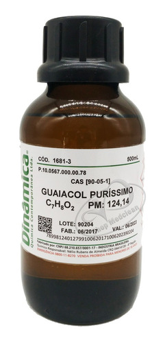 Guaiacol Puro Fr 500 Ml Acompanha Laudo Pureza 