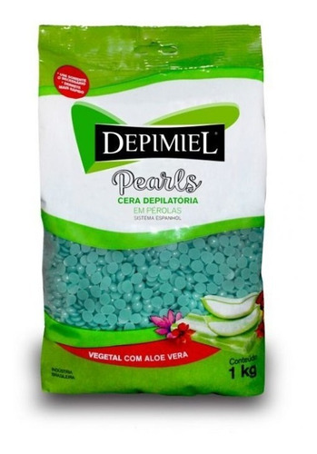 Cera Depilação Vegetal Com Aloe Vera Depimiel 1kg - 3un