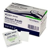 Lenço Umedecido Álcool Swab Isopropílico 70% - 100 Unidades