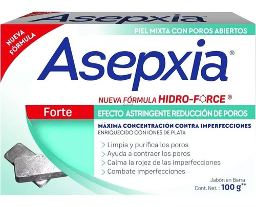 5 Un Asepxia Jabón Forte X 100grs Antiacné Grasitud