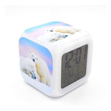 Bofy Led Reloj Despertador, Color Blanco Oso Polar Personal.