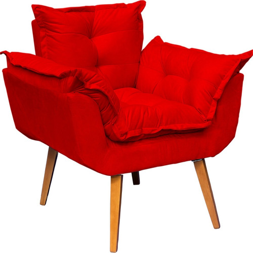 Poltrona Decorativa Alice Sala Cadeira Suede Rosê Oferta