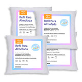 Kit 04 Enchimento Almofada Refil 45x45 Fibra 100% Siliconada