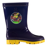 Botas Para Lluvia Color Negro Infantiles Sticker Marca Venus