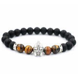 Pulsera De Hombre Mujer Gladiador Plateada Ojo De Tigre