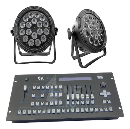 Kit 4 Par Led Slim Rgbw 18x12w Onelight + Mesa Dmx Pilot