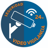 Cartel Camaras Seguridad Video Vigilancia 24h Redondo 28 Cm