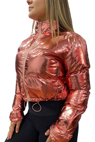 Campera Puffer Corta Mujer Abrigo Metalizada Importada Moda