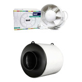 Kit Indoor Extractor 100mm Kasvi + Filtro 125mm 600m3h Gh