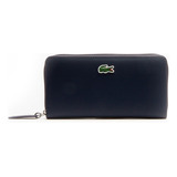 Cartera Lacoste L.12.12 Concept En Petit Piqué Casual Mujer Color Azul Marino Diseño De La Tela Liso