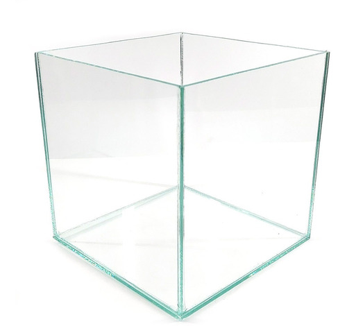 Vaso De Vidro Quadrado Transparente 20x20 Cm Decoração