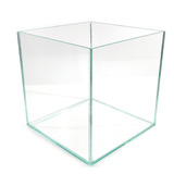 Vaso De Vidro Quadrado Transparente 20x20 Cm Decoração