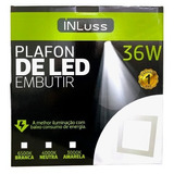 Plafon Painel Led Embutir Quadrado 36w 6500k(branco Frio) Cor Branco 110v/220v