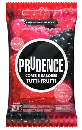Camisinha Preservativo Prudence Tutti-frutti Pacote 3 Unid