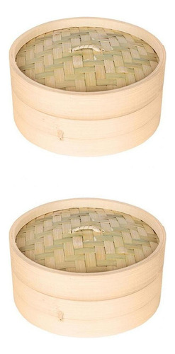 2 Bamboo Kitchen Steamer Sets