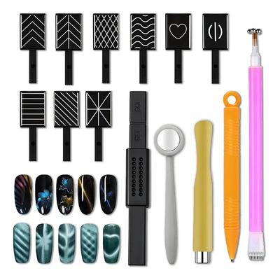 Jrff&gwky® Kit Profesional De 14 Pcs Para Uñas: Imán Ojo De Gato, Pinceles Y Herramientas Para Diseño 3d Y Acrílico | MercadoLibre