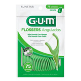 Flossers Dental Gum Con Aplicador Angulados  Menta C/75 Uds