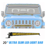 Barra Slim Led 20 Pulgada 60leds180w Ámbar Jeep 4x4camión