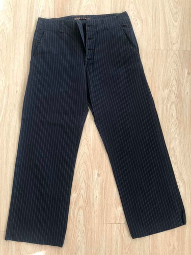 Pantalón Tascani  Azul Con Rayas Talle 40 