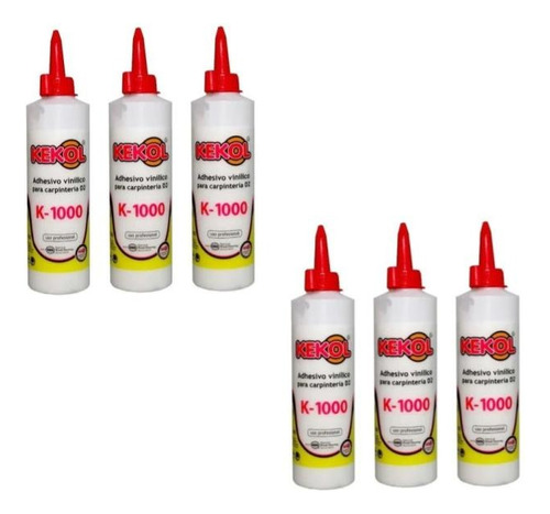 Adhesivo Cola Vinílico Carpintero K1000 Kekol 500gr Pack X 6