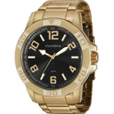 Relógio Mondaine Dourado Fundo Preto 99369gpmvde3 48mm 5atm