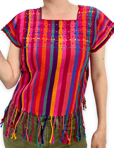 Blusa Huipil Artesanal Mexicana Modelo Primavera