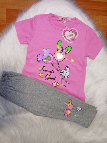 Conjunto Polera + Calza Niña Diseño Minnie