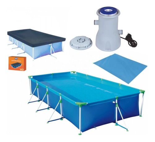 Kit Piscina 7600 L Premium + Capa + Forro + Filtro 110v