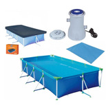 Kit Piscina 7600 L Premium + Capa + Forro + Filtro 110v