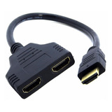 Cabo Hdmi Divisor Splitter Duplicador Y 1 Macho Para 2 Fêmea