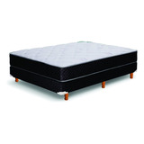 Sommier Y Colchon Cannon Platino 130x190 +2 Almohadas +cubre Color Blanco Combinado