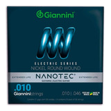 Jogo De Cordas Encordoamento Giannini Guitarra 010 Nanotec 