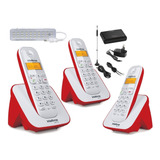 Kit Aparelho Telefone Bina 2 Ramal Entrada Chip Celular 3g