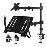 Loteyike Soporte Para Laptop Y Monitor Con Bandeja, Soporte