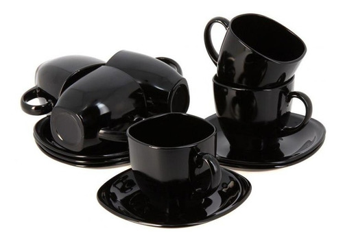 Set De 6 Tazas Y Plato De Vidrio Opal 220 Ml Luminarc