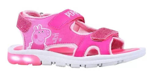 Sandalias Peppa Pig Footy Disney Fucsia Luces Originales