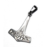 Dije De Celta Martillo De Thor Mjolnir Plata Color Blanco